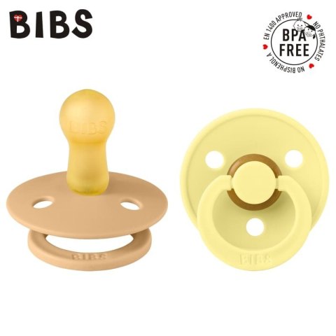 BIBS COLOUR 2-PACK DESERT SAND & SUNSHINE M Smoczek Uspokajający kauczuk Hevea