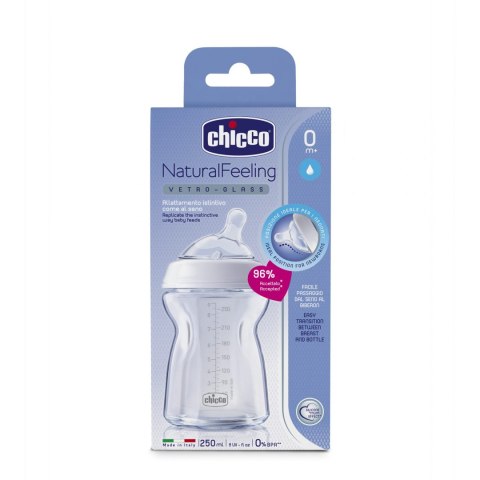 CHICCO 00081221300000 Butelka NF szklana 0m+ 250 ml