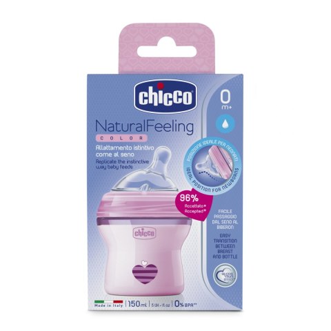 CHICCO 00081311100000 Butelka NF plastikowa 0m+ 150 ml girl