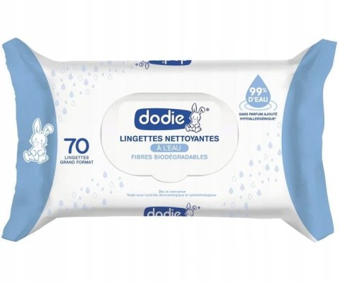 LANSINOH DODIE Biodegradowalne chusteczki pielęgnacyjne nasączone czystą wodą - 70szt