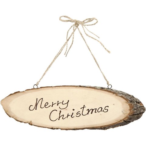 Tabliczka owalna z plastra gałęzi