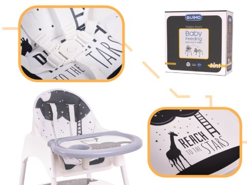 Krzesełko do karmienia stolik krzesło 3w1 gwiazdy