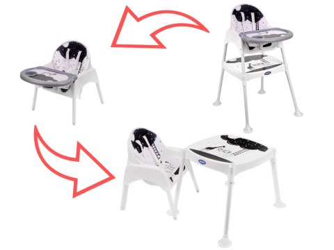 Krzesełko do karmienia stolik krzesło 3w1 gwiazdy