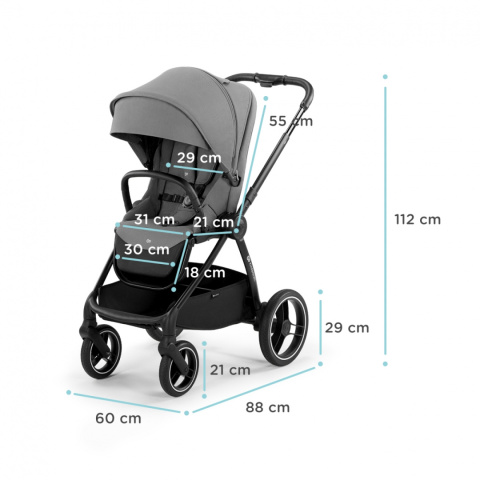 Nea 2w1 Kinderkraft Wózek wielofunkcyjny do 22 kg - Midnight Black