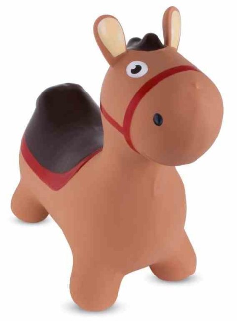 Skoczek gumowy dla dzieci OSIOŁEK 60 cm brązowy do skakania z pompką