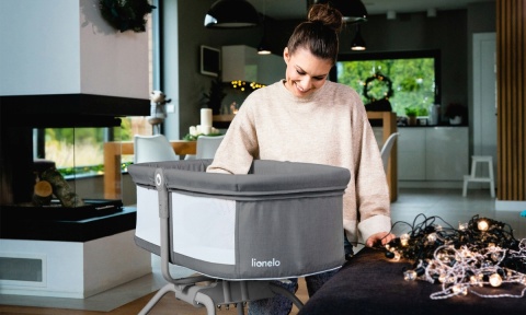 MALIN Lionelo Kołyska Łóżeczko 3w1 - Grey Concrete