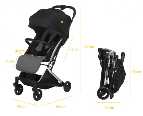 Mikkeli Skiddou lekki wózek spacerowy 5,8 kg składany jedną ręką - Sky High