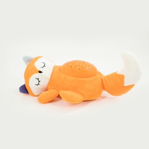 ŚPIĄCY PLUSZOWY LISEK Z PROJEKTOREM GWIAZD