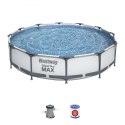 Bestway 56416 BASEN STELAŻOWY STEEL PRO MAX Z POMPĄ FILTRACYJNĄ 3.66m x 0.76m