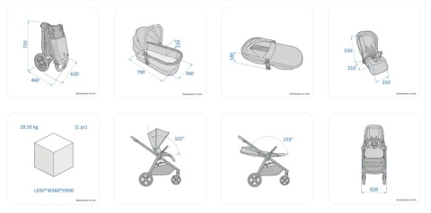 Street+ Maxi Cosi 2w1 wózek głęboko-spacerowy do 22 kg, składany jedną ręką - Essential Graphite