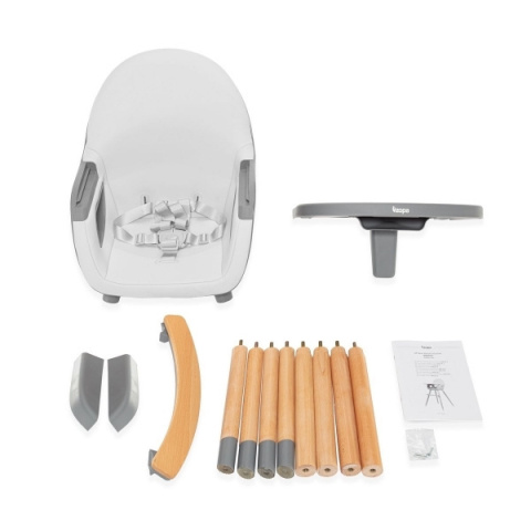 DOLCE Zopa krzesełko do karmienia dla dzieci od 6 miesiąca do 15 kg - Dove Grey/Whitey