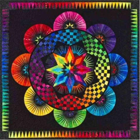 Diamentowa mozaika Mandala 7D Koło kolorowe 30x30cm 1006558