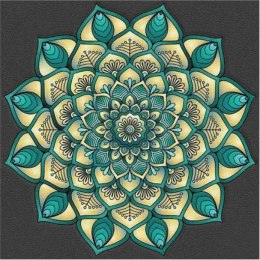 Diamentowa mozaika Mandala 7D Koło niebiesko seledynowe 30x30cm 1006552