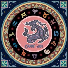 Diamentowa mozaika Mandala 7D Zodiak Koziorożec 30x30cm 1006585