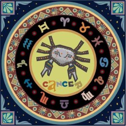 Diamentowa mozaika Mandala 7D Zodiak Rak 30x30cm 1006579