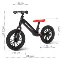 RACER Zopa rowerek biegowy dla dzieci od 2 do 4 lat, pompowane koła - Red