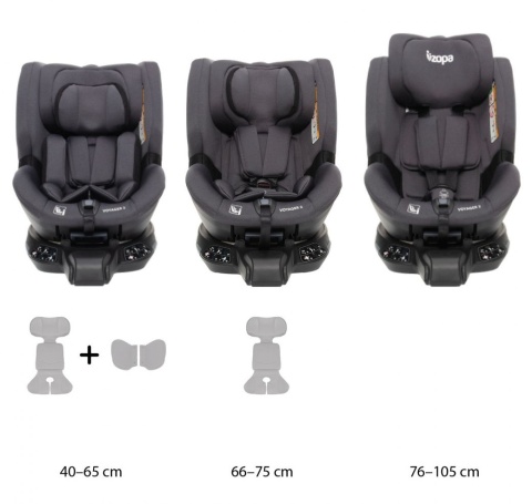 Voyager 2 i-Size Zopa 0-18 kg do 105 cm dziecięcy obrotowy fotelik samochodowy z IsoFix - Night Black