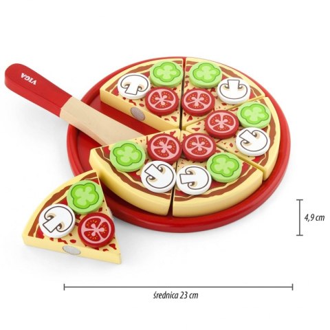 Drewniana Pizza do krojenia z dodatkami Viga Toys