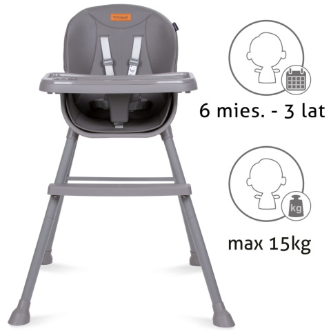 EATAN Kidwell Krzesełko do karmienia 4w1 - Gray