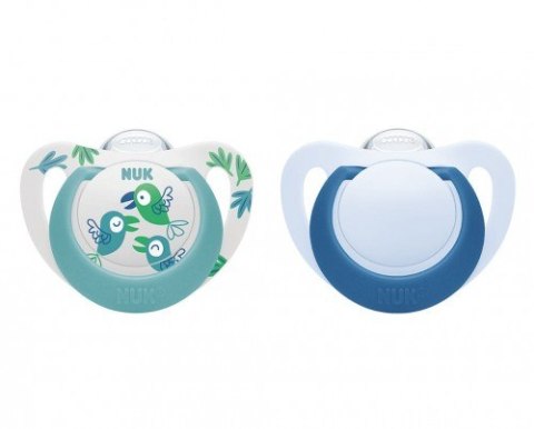 NUK 730713 Smoczek uspokajający silikonowy 0-6m-cy STAR 2szt./box
