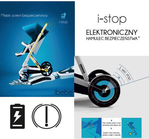 I-STOP ibebe wózek spacerowy z elektronicznym systemem hamowania - IS1 szary