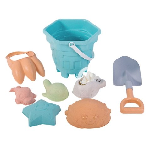 WOOPIE GREEN Zestaw do Piasku w Wiaderku 8 el. BIODEGRADOWALNY ORGANICZNY MATERIAŁ