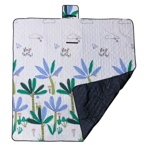 Koc piknikowy mata plażowa wodoodporna z izolacją składana na biwak palmy 150 x 200 cm