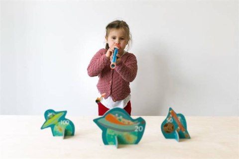 Scratch, Dmuchawka XL / 3 lotki przyssawki / 5 celów DINO