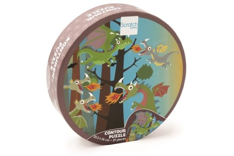 Puzzle Konturowe Scratch Smoki 29 Elementów