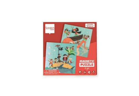 Scratch, Puzzle magnetyczne - książka podróżna Piraci 2 obrazki 40 elem.