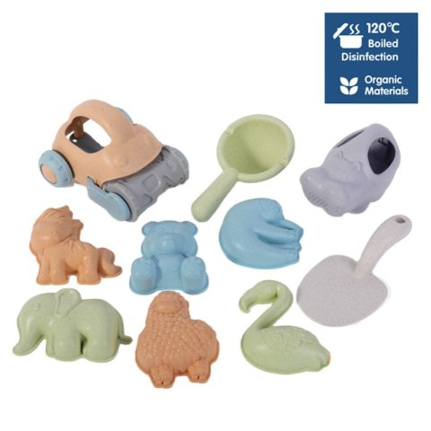 WOOPIE GREEN Zestaw do Piasku z Samochodzikiem 10 el. BIODEGRADOWALNY ORGANICZNY MATERIAŁ