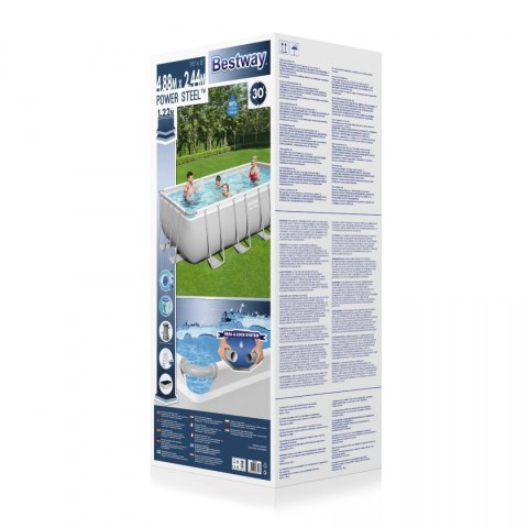 Basen Stelażowy 16 x 8 FT / 488 x 244 x 122 cm Power Steel BESTWAY