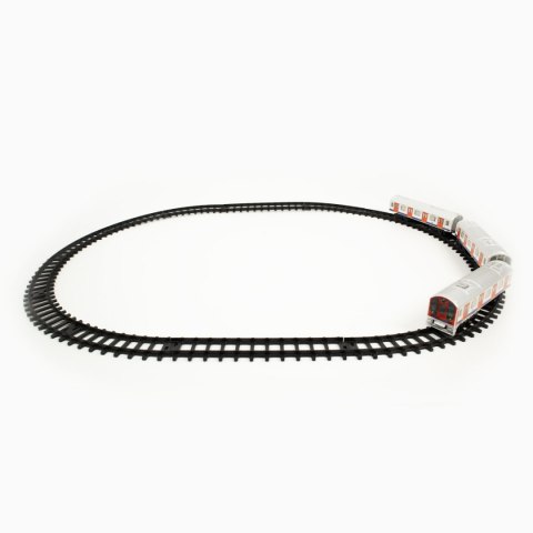 POCIĄG ELEKTRYCZNY ZE ŚWIATŁEM, DŹWIĘKIEM I TORAMI