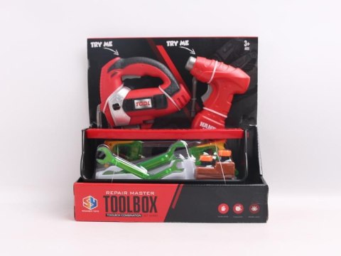 ZESTAW NARZĘDZI Z WYŻYNARKĄ I WKRĘTARKĄ NA BATERIE