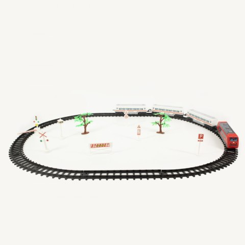 POCIĄG ELEKTRYCZNY ZE ŚWIATŁEM, DŹWIĘKIEM I TORAMI