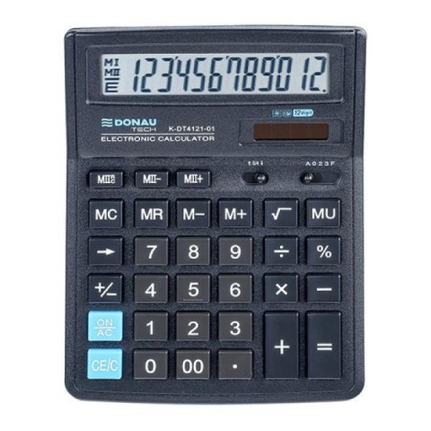 Kalkulator Donau Tech 12 cyfr funkcja pierwiastka 19x14,3x4cm czarny