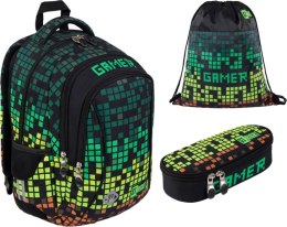 Plecak szkolny BP-26 piórnik worek Pixel Gamer