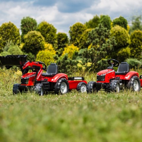 FALK Traktor Massey Ferguson Czerwony na Pedały z Przyczepką od 3 Lat