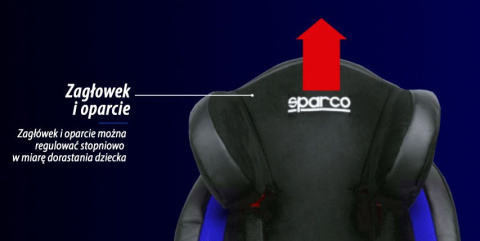 Fotelik SPARCO F1000K ISOFIX 15-36KG F1000 KI G 23 szaro/czarny