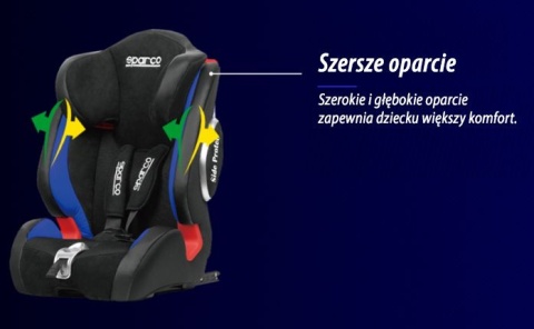 Fotelik SPARCO F1000K ISOFIX ( 9-36kg ) F1000 KI G 123 - czarno/szary
