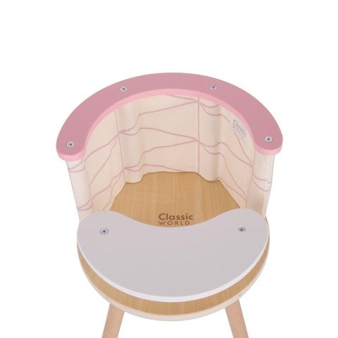 CLASSIC WORLD Drewniane Krzesełko Siedzisko do Karmienia dla Lalek Pluszaków