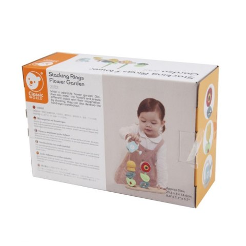 CLASSIC WORLD Układanka Klocki Piramidka dla Dzieci Ogródek Konewka 11 el.