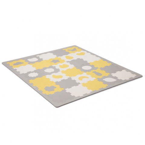 LUNO SHAPES Kinderkraft Mata Piankowa Puzzle LUNO 30 el. 165 cm x 185 cm - Yellow