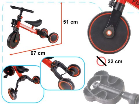 Rowerek biegowy Trike Fix Mini rower wielofunkcyjny 3w1 czerwony