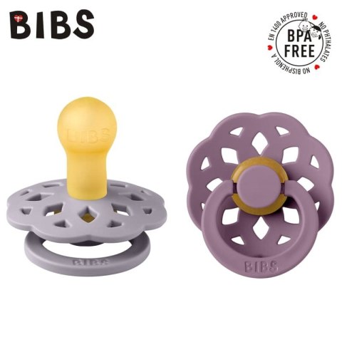 BIBS BOHEME 2-PACK FOSSIL GREY & MAUVE S Smoczek Uspokajający kauczuk Hevea