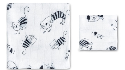 Komplet pieluch bambusowych Sensillo 30X35 75X75 - Koty
