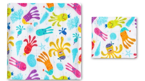 Komplet pieluch bambusowych Sensillo 30X35 75X75 - Ośmiornica