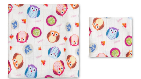 Komplet pieluch bambusowych Sensillo 30X35 75X75 - Sowy