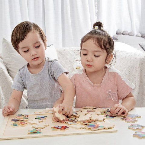 CLASSIC WORLD Drewniane Puzzle Miasto Zwierząt 48 el.