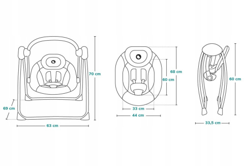 RUBEN Lionelo Huśtawka elektroniczna 5 prędkości, 12 melodii, do 12kg - Pink Baby